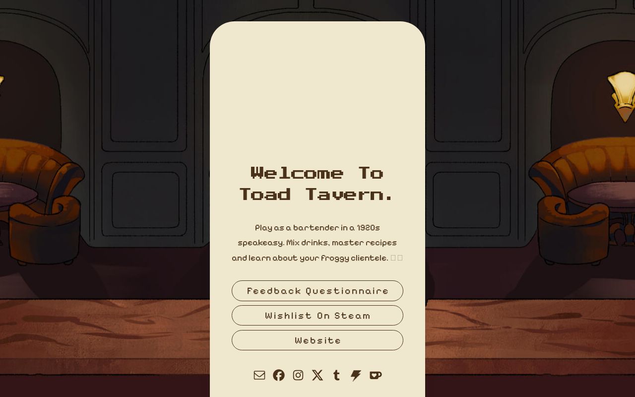 Toad Tavern Landing Page